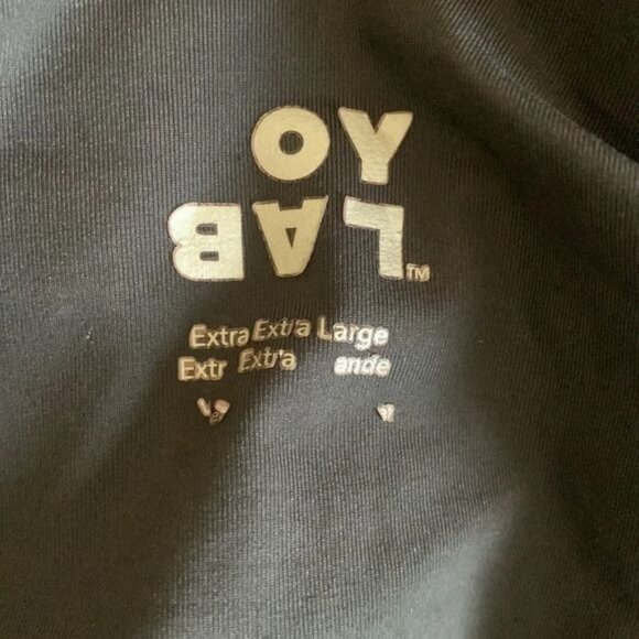 Black Scalloped Edge High-Waisted Leggings XXL JoyLab Nylon/Spandex Blend Stretc - Picture 2 of 10